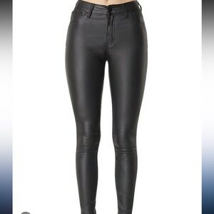 Women's Black Faux Leather Pants